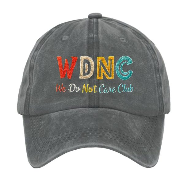 Retro Funny WDNC We Do Not Care Club Print Baseball Cap
