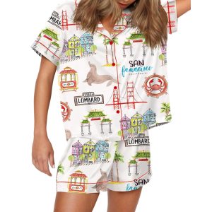 San Francisco Silky Satin Pajama Set