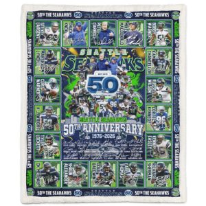 Seahawks 50th Anniversary 1976 2026 Special Blanket