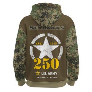 Seahawks US Army 250th Birthday Hoodie