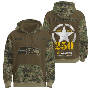 Seahawks US Army 250th Birthday Hoodie