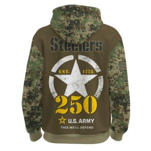 Steelers US Army 250th Birthday Hoodie
