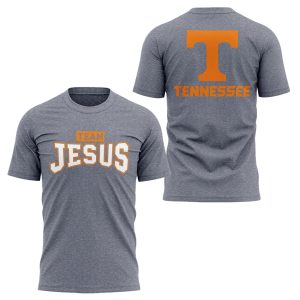 Tennessee Football Team Jesus Grey T shirt