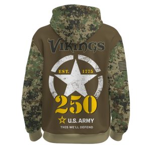 Vikings US Army 250th Birthday Hoodie