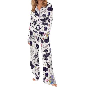 Wednesday TV Series Silky Satin Pajama Set