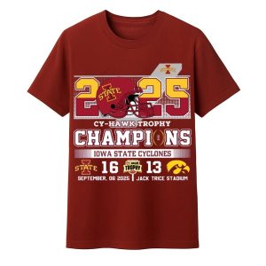 2025 Cy Hawk Trophy Champions Iowa State Cyclones 16 13 Shirt