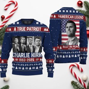 A True Patriot Charlie Kirk 1993 2025 Ugly Sweater