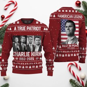 A True Patriot Charlie Kirk 1993 2025 Ugly Sweater