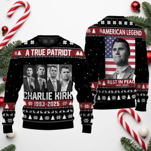 A True Patriot Charlie Kirk 1993 2025 Ugly Sweater