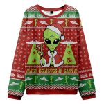 Alien Believes in Santa Ugly Christmas Sweater