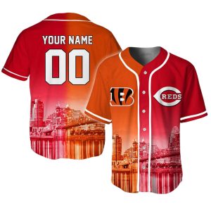 Bengals x Reds Skyline Personalized Jersey