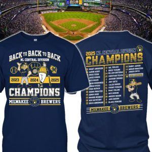 Brewers Back To Back To Back NL Central Division Champions Shirt