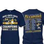 Brewers Back To Back To Back NL Central Division Champions Shirt