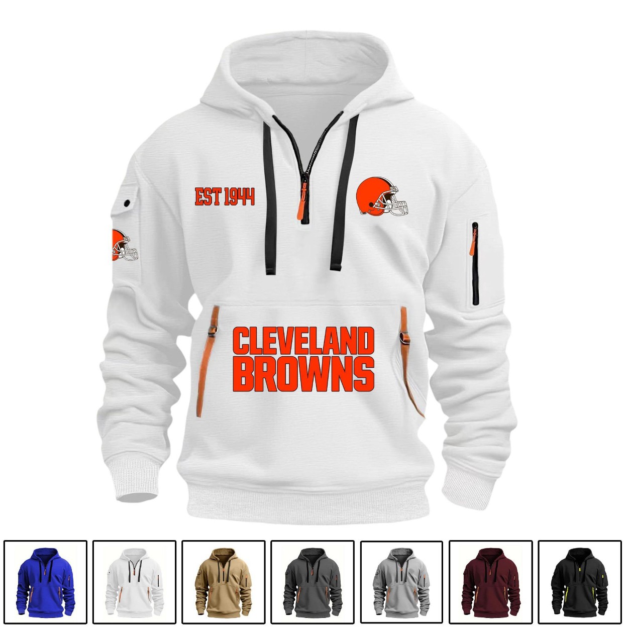 Browns EST 1944 Quarter Zip Hoodie Browns EST 1944 Quarter Zip Hoodie