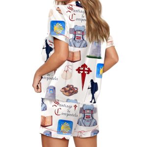 Camino De Santiago Silky Satin Pajama Set