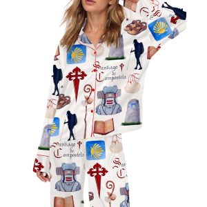 Camino De Santiago Silky Satin Pajama Set