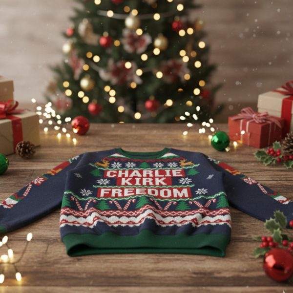Charlie Kirk Freedom Ugly Christmas Sweater