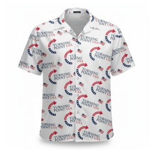 Charlie Kirk Turning Point USA Trump Commemorative Hawaiian Shirt
