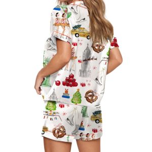 Christmas In NYC Silky Satin Pajama Set