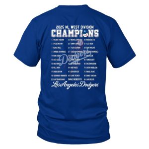 Dodgers NL West Division Champions 2025 Two Sided Shirt
