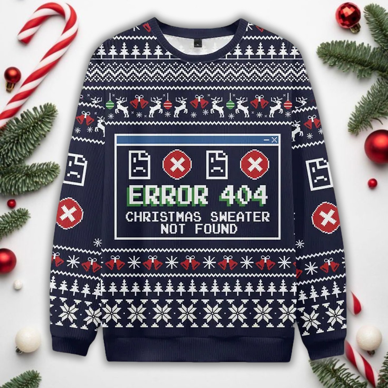 Error 404 Christmas Sweater Not Found Ugly Christmas Sweater