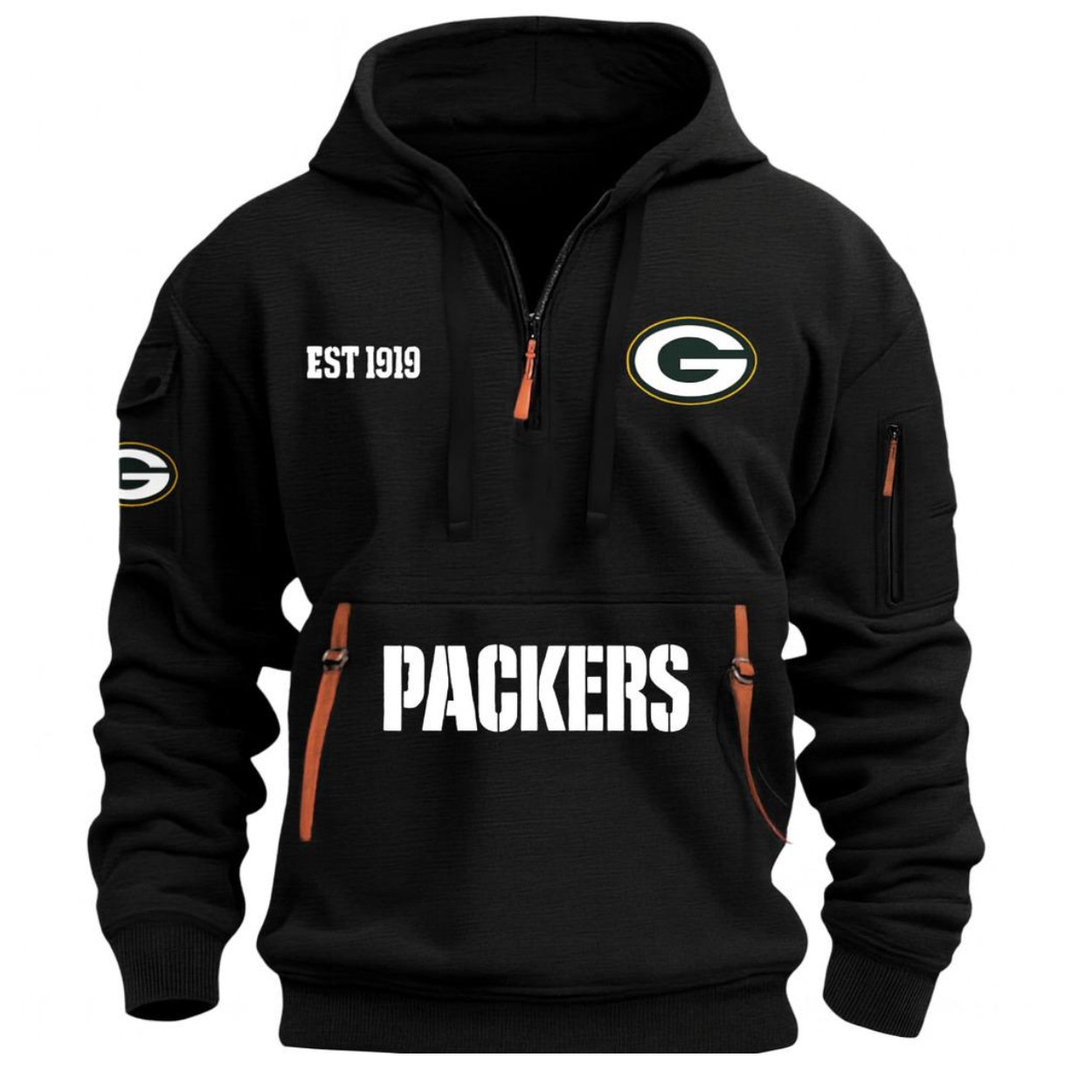 GB Packers EST 1919 Quarter Zip Hoodie GB Packers EST 1919 Quarter Zip Hoodie