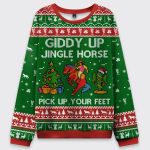 Giddy Up Jingle Horse Pick Up Your Feet Ugly Christmas Sweater