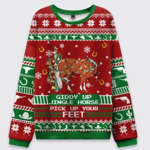 Giddy Up Jingle Horse Ugly Christmas Sweater