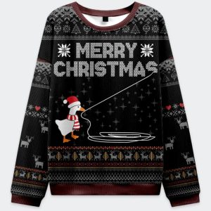 Goose Pulling Out Its Wool Christmas Ugly Sweater