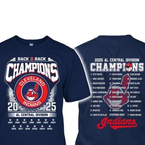 Guardians Back 2 Back AL Central Division Champions 2024 2025 Shirt