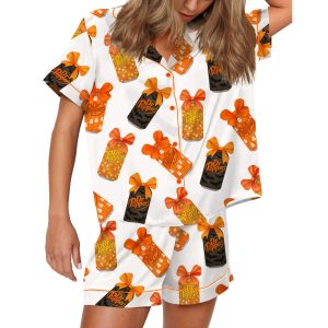 Halloween Pepper Drink Coquette Silky Satin Pajama Set 3 Halloween Pepper Drink Coquette Silky Satin Pajama Set