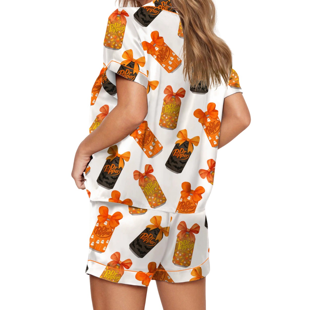 Halloween Pepper Drink Coquette Silky Satin Pajama Set Halloween Pepper Drink Coquette Silky Satin Pajama Set