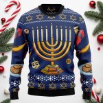 Hanukkah Menorah Jewish Holiday Ugly Christmas Sweater