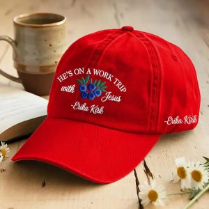 He's On A Work Trip With Jesus Blueberries Printed Casual Unisex Hat