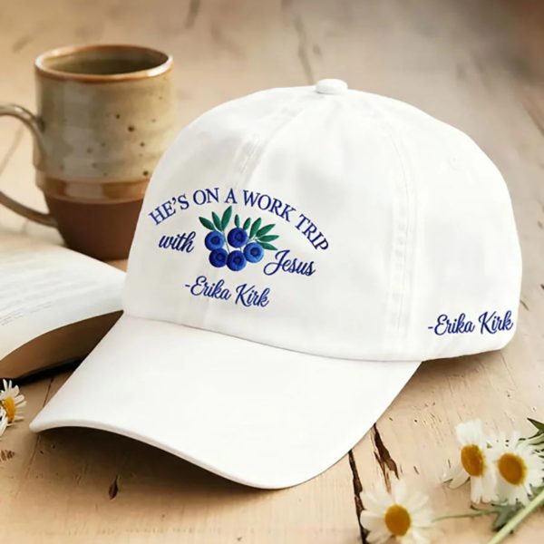 He’s On A Work Trip With Jesus Blueberries Printed Casual Unisex Hat