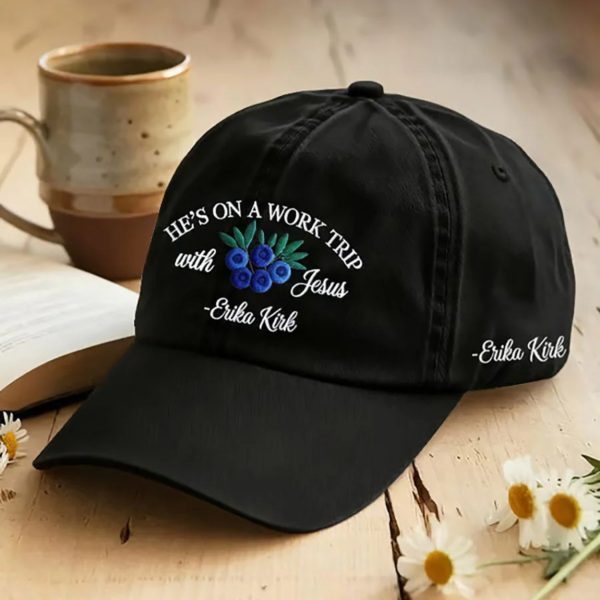 He’s On A Work Trip With Jesus Blueberries Printed Casual Unisex Hat