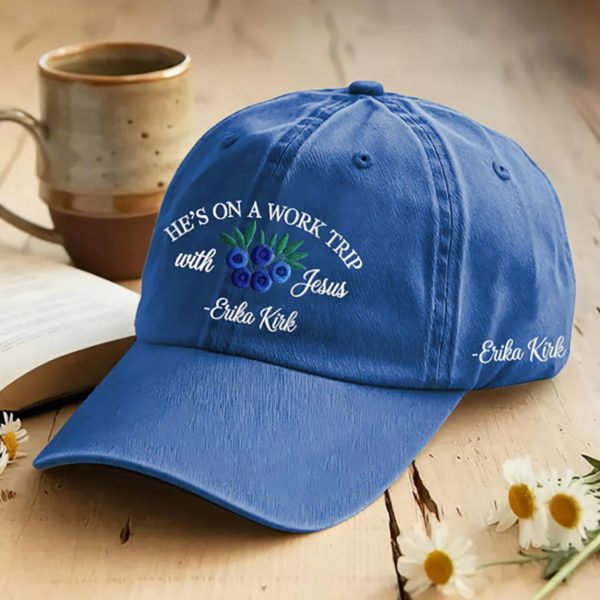 He’s On A Work Trip With Jesus Blueberries Printed Casual Unisex Hat