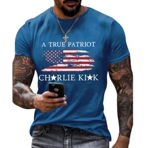 Men's A True Patriot Charlie Kirk Printed Casual T shirt