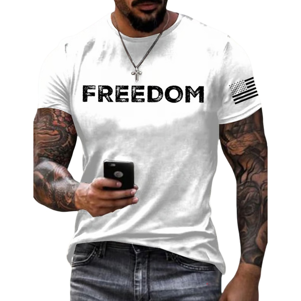 Men's Freedom Printed T Shirt Men's Freedom Printed T Shirt