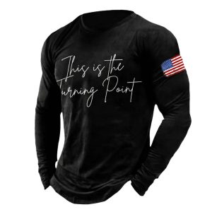 Men's Retro This Is The Turning Point Print T Shirt
