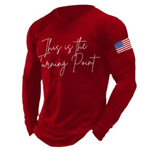 Men's Retro This Is The Turning Point Print T Shirt