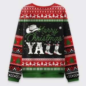 Merry Christmas Yall Cowgirl Ugly Sweater
