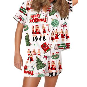 Merry Fetchmas Silky Satin Pajama Set