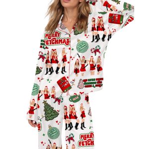 Merry Fetchmas Silky Satin Pajama Set