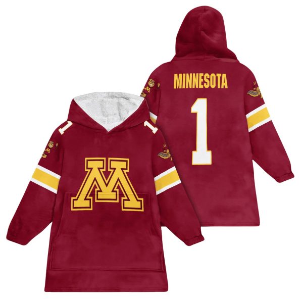 Minnesota Football Unisex Red Blanket Hoodie