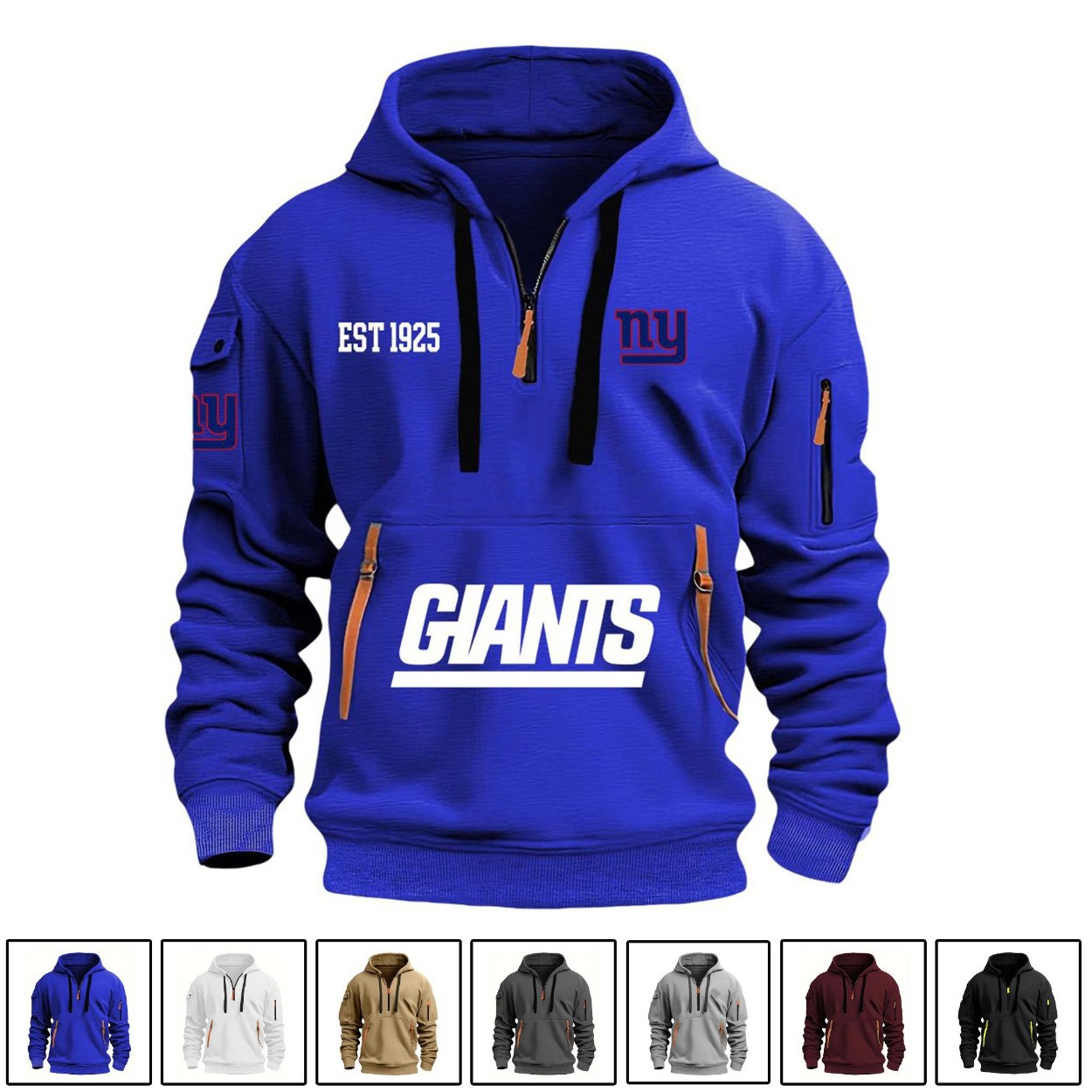 NY Giants EST 1925 Quarter Zip Hoodie NY Giants EST 1925 Quarter Zip Hoodie