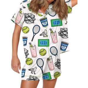 NYC Flushing Queens Tennis Silky Satin Pajama Set 5 NYC Flushing Queens Tennis Silky Satin Pajama Set