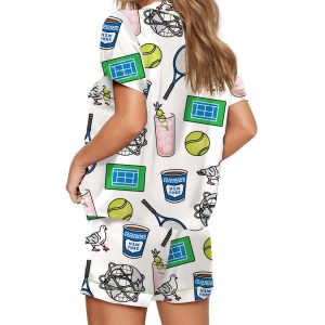 NYC Flushing Queens Tennis Silky Satin Pajama Set 4 NYC Flushing Queens Tennis Silky Satin Pajama Set