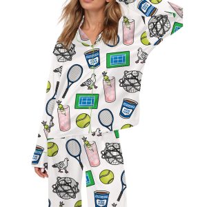 NYC Flushing Queens Tennis Silky Satin Pajama Set 1 NYC Flushing Queens Tennis Silky Satin Pajama Set