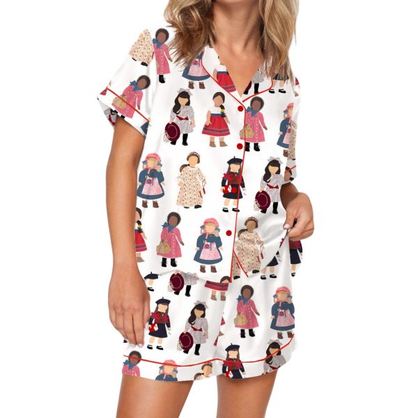 Nostalgic American Girl Doll Silky Satin Pajama Set